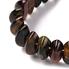 Bicone Natural Yellow Blue Tiger Eye Beads Stretch Bracelets for Women Men BJEW-C097-05P-2