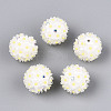 Handmade Polymer Clay Rhinestone with Resin Daisy Flower CLAY-T022-02E-1