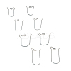 316 Surgical Stainless Steel Hoop Earrings Findings Kidney Ear Wires STAS-UN0002-98P-1