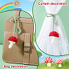 Handmade DIY Wool Crochet Mushroom and Leaf Pendant Decorations AJEW-WH0314-465-4