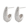 Rack Plating Teardrop Brass Stud Earrings EJEW-N055-25A-P-RS-1