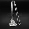 Virgin 201 Stainless Steel Pendant Necklaces for Men Women NJEW-K283-17P-3