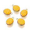 Rack Plating Alloy Enamel Charms PALLOY-N181-24KCG-01-1