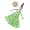 Halloween Cotton Threads Tassel & Synthetic Turquoise Skull Pendant Decorations HJEW-JM03757-03-3