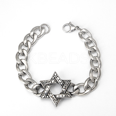 Punk & Viking 304 Stainless Steel Link Bracelets FS-WG44D5C-01-1