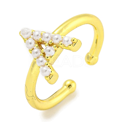 Rack Plating Brass Open Cuff Rings for Women RJEW-F162-01G-A-1