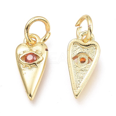 Brass Micro Pave Cubic Zirconia Pendants KK-P187-15G-G-1