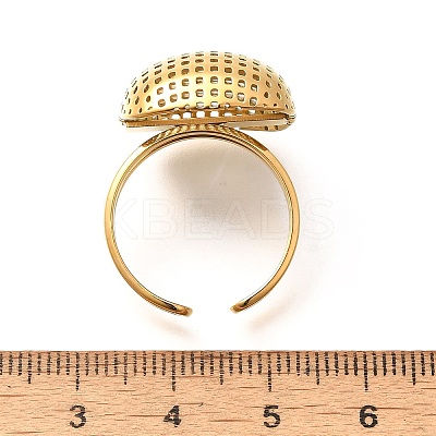 304 Stainless Steel Open Cuff Rings for Women RJEW-R012-03G-1