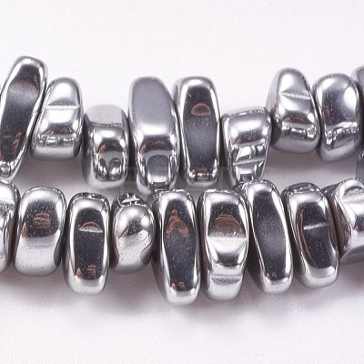 Electroplated Non-magnetic Synthetic Hematite Beads Strands G-P367-G08-1