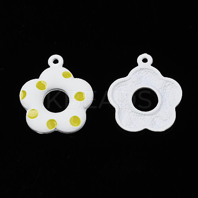 Spray Painted Alloy Pendants PALLOY-S142-002B-NR-1