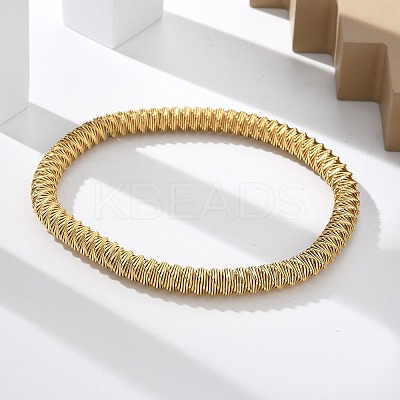 304 Stainless Steel Stretch Bangles for Women LS-BJEW-P315-02G-G-1