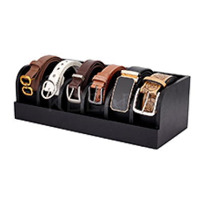 Bamboo Belt Organizer Holder with 6 Compartments AJEW-WH0166-77B-1