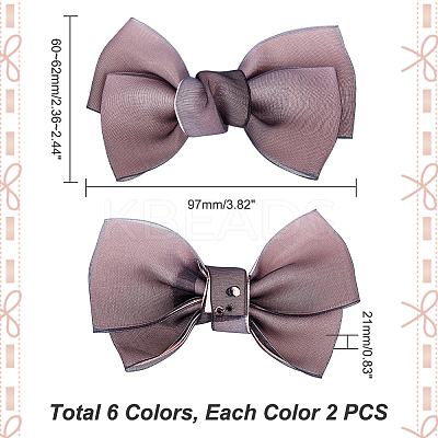 AHADEMAKER 12Pcs 6 Colors Handmade Organza Bowknot DIY-GA0004-84-1