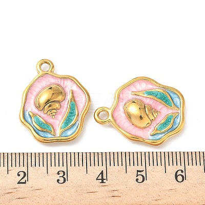 304 Stainless Steel Enamel Pendants STAS-I346-02G-1