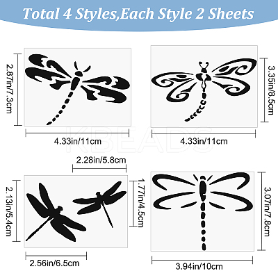 8 Sheets 4 Styles PET Waterproof Car Stickers STIC-GF0001-10B-1