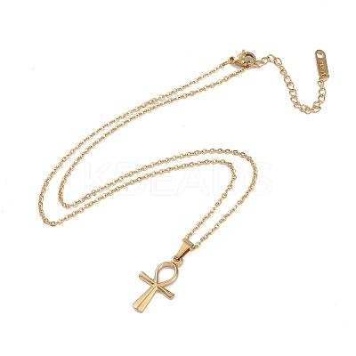 Ion Plating(IP) 304 Stainless Steel Cable Chain Necklaces NJEW-G081-07G-1