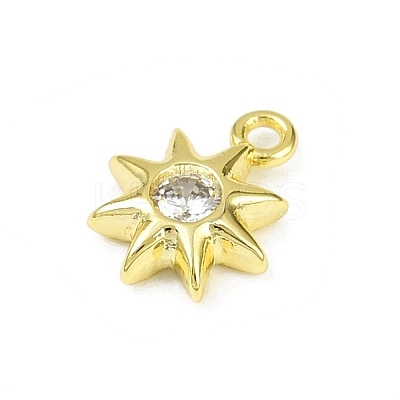 Brass Pave Clear Cubic Zirconia Pendants KK-L238-12G-1