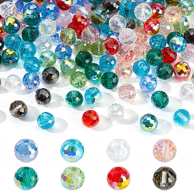 160Pcs 8 Styles Transparent Electroplate Glass Beads EGLA-GA0001-35-1