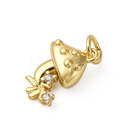 Brass Micro Pave Cubic Zirconia Pendants KK-P308-24G-1