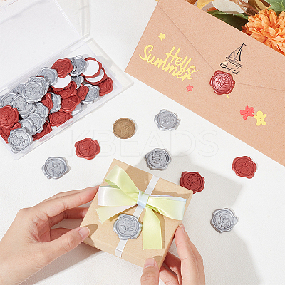 50Pcs 2 Styles Adhesive Wax Seal Stickers DIY-CP0009-10B-1