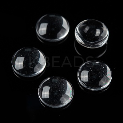 Transparent Glass Cabochons X-GGLA-R026-10mm-1