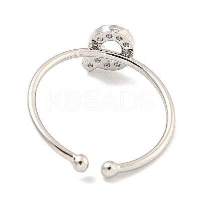 Rack Plating Brass Open Cuff Rings for Women RJEW-F162-02P-Q-1