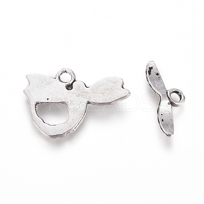 Tibetan Style Alloy Toggle Clasps TIBE-L005-012AS-1