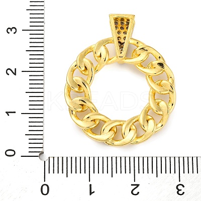 Rack Plating Brass Micro Pave Cubic Zirconia Pendants KK-M021-08G-02-1