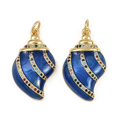 Brass Micro Pave Cubic Zirconia Pendants KK-L241-24G-1