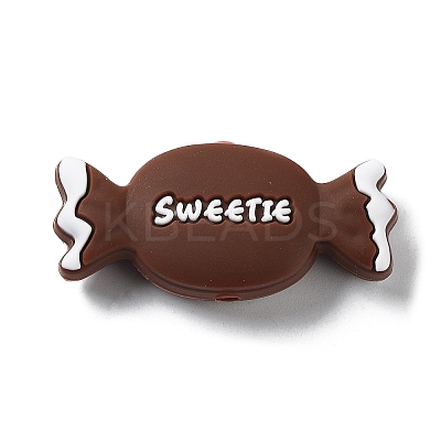Candy with Word Sweetie Food Grade Silicone Focal Beads SIL-G008-01A-01-1
