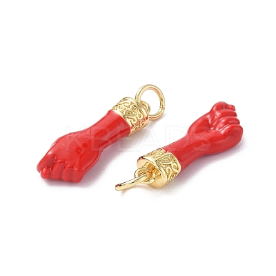 Eco-Friendly Rack Plating Brass Enamel Pendants X-KK-F845-36G-01-1