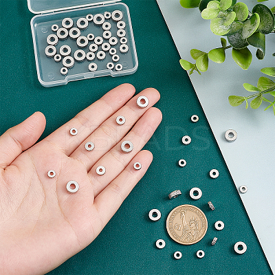 60Pcs 3 Styles 201 Stainless Steel Spacer Beads STAS-UN0038-03-1