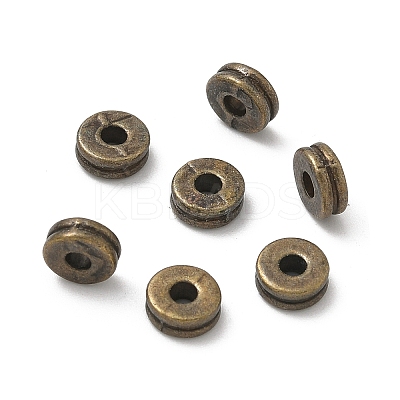 Tibetan Style Flat Round Alloy Spacers Beads X-TIBEP-S293-070AB-LF-1