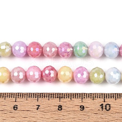 Anti-Tarnish Electroplate Glass Beads Strands GLAA-N056-8mm-01-1