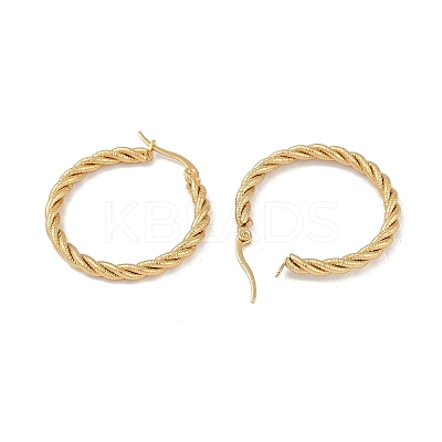 PVD Vacuum Plating 201 Stainless Steel Twist Hoop Earrings EJEW-I309-57B-G-1