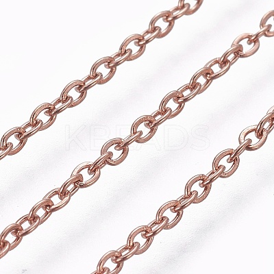 304 Stainless Steel Cable Chain Necklaces LS-NJEW-P248-01RG-1