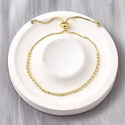 Brass Round Beads Slider Bracelets for Women BJEW-D317-13B-G-1