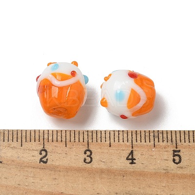 Handmade Lampwork Bumpy Beads LAMP-M022-01F-1