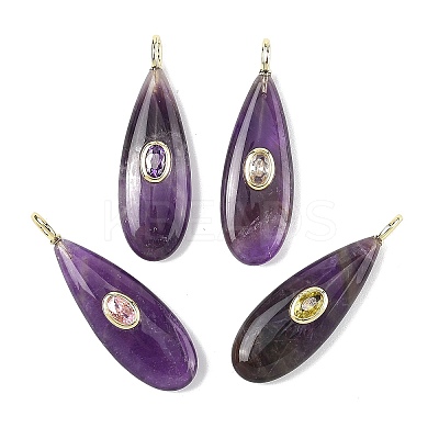 Natural Amethyst Pendants G-D357-03B-1