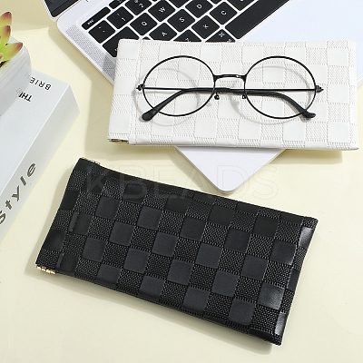 2Pcs 2 Colors PU Imitation Slip-in Leather Glasses Case AJEW-CN0003-26C-1