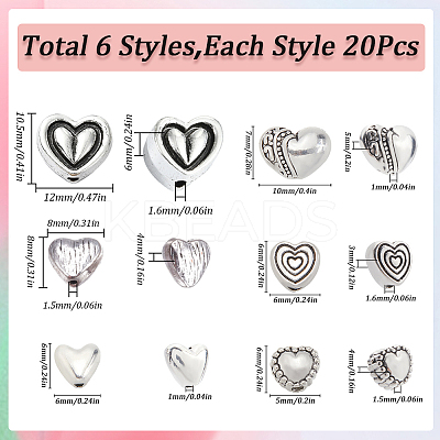 Alloy Beads Heart FIND-SP0002-19A-1