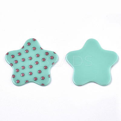 Opaque Printed Acrylic Cabochons MACR-N011-002-C02-1