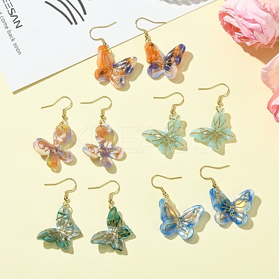 304 Stainless Steel Butterfly Dangle Earrings EJEW-FS00034-1