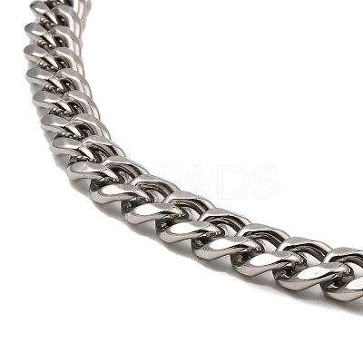 304 Stainless Steel Cuban Link Chain Necklaces NJEW-D050-01E-P-1
