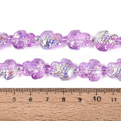 Electroplate Transparent Glass Beads Strands EGLA-N055-04A-07-1