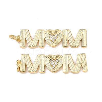 Brass Micro Pave Cubic Zirconia Pendants KK-P339-10G-1