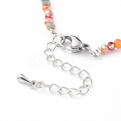 Faceted Glass Beaded Necklaces NJEW-JN02553-04-1
