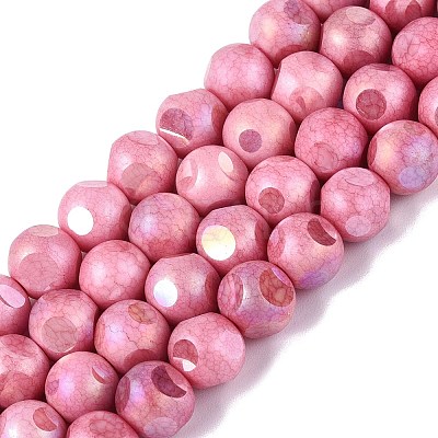 Ombre Effect Dyed Electroplate Opaque Glass Beads Strands EGLA-Q130-01A-16-1