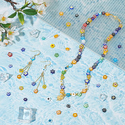 3 Strands Handmade Millefiori Glass Bead Strands LAMP-PH0001-41A-1