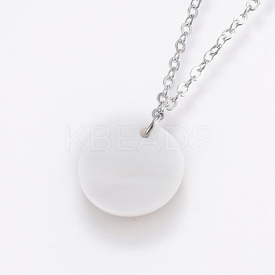 Brass Real Platinum Plated Cable Chains Pendant Necklaces NJEW-JN02259-05-1